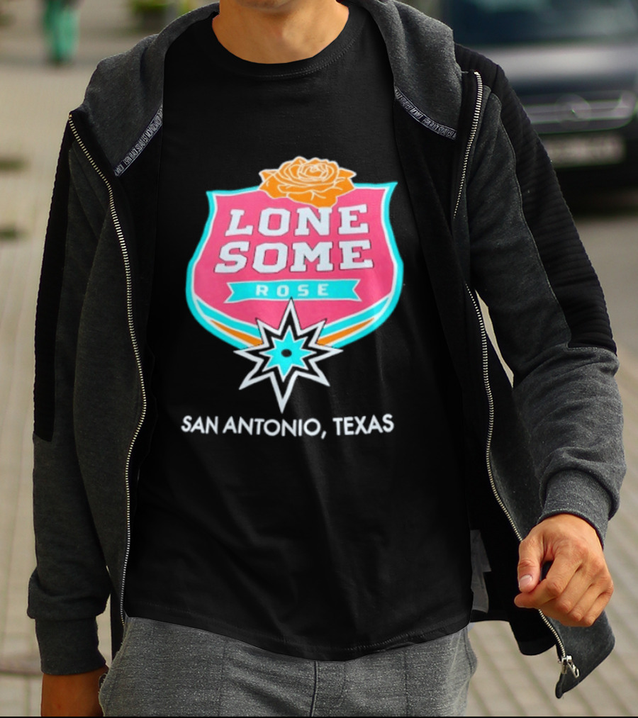 Lonesome Rose San Antonio Texas Retro Neon Sign T-Shirt