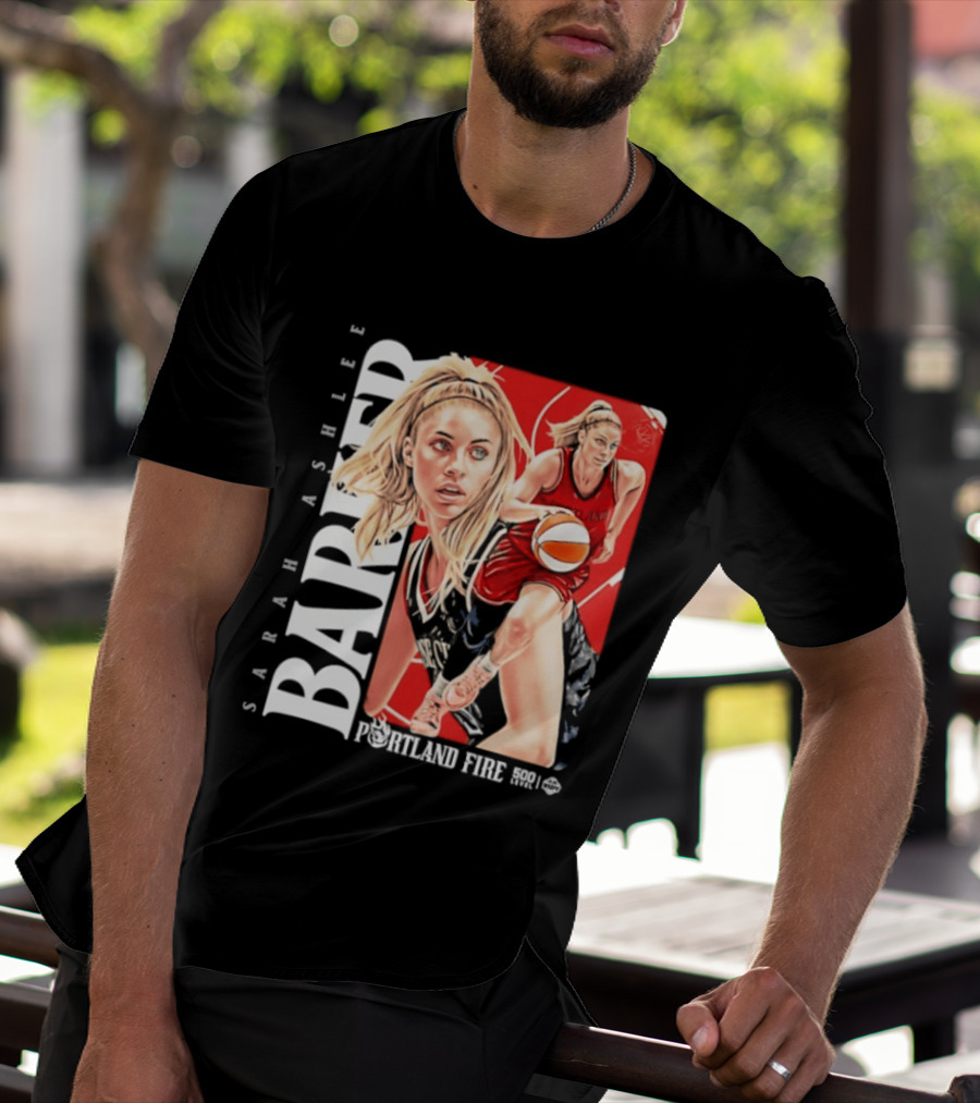 Sarah Ashlee Barker Portland Fire WNBA Basketball Player Action T-Shirt