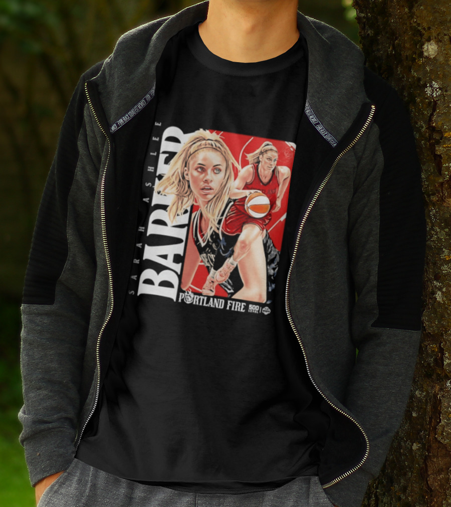 Sarah Ashlee Barker Portland Fire WNBA Basketball Player Action T-Shirt