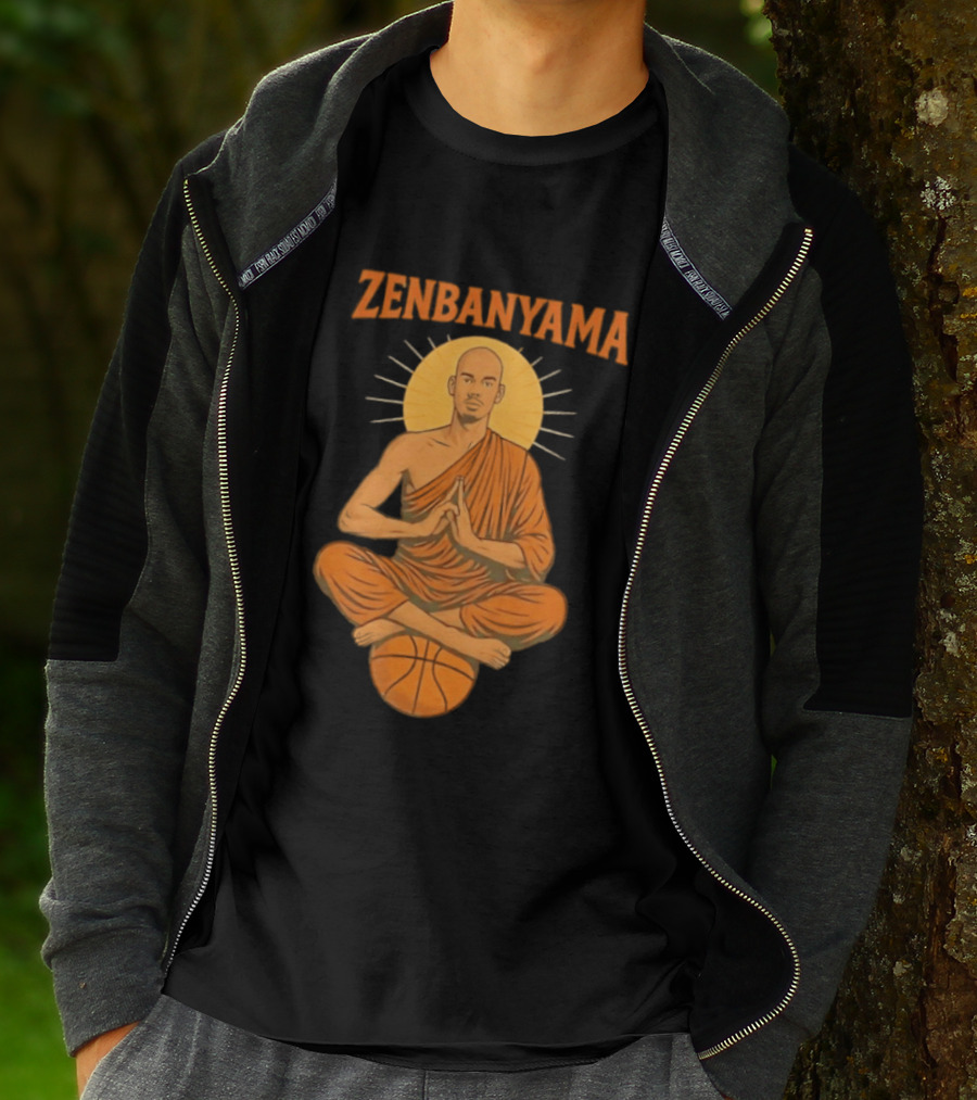Zenbanyama Victor Wembanyama Monk Basketball Meditation T-Shirt