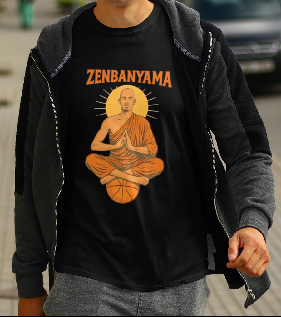 Zenbanyama Victor Wembanyama Monk Basketball Meditation T-Shirt