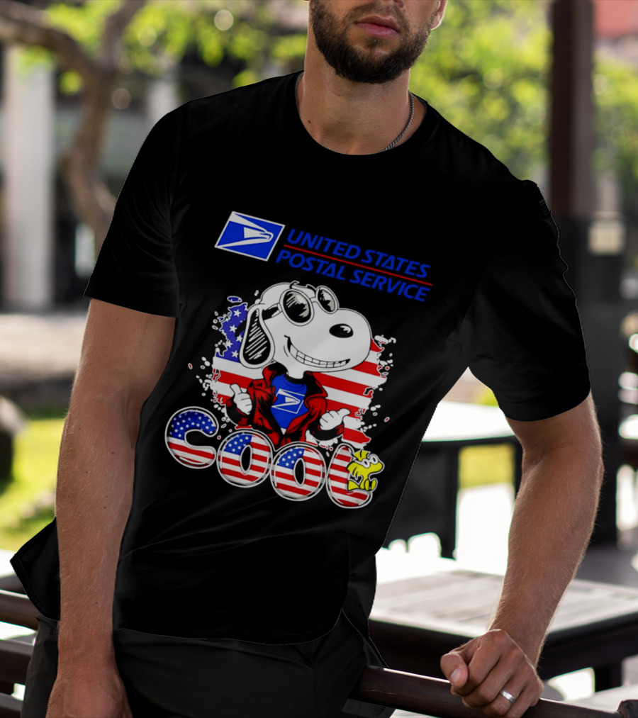 United States Postal Service Snoopy American Flag Cool 250th T-Shirt