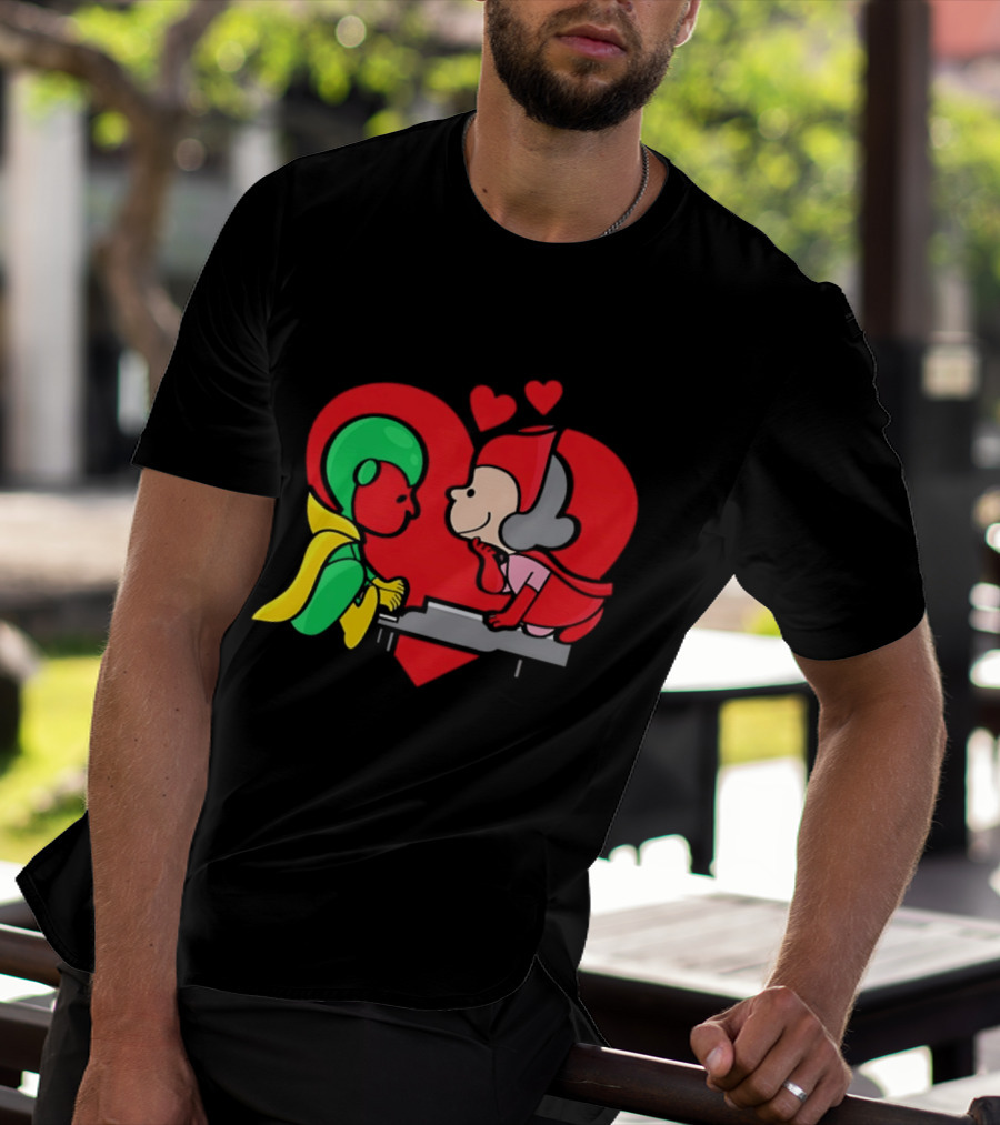 WandaVision Vision Scarlet Witch Piano Romantic T-Shirt