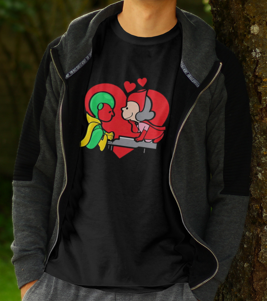 WandaVision Vision Scarlet Witch Piano Romantic T-Shirt