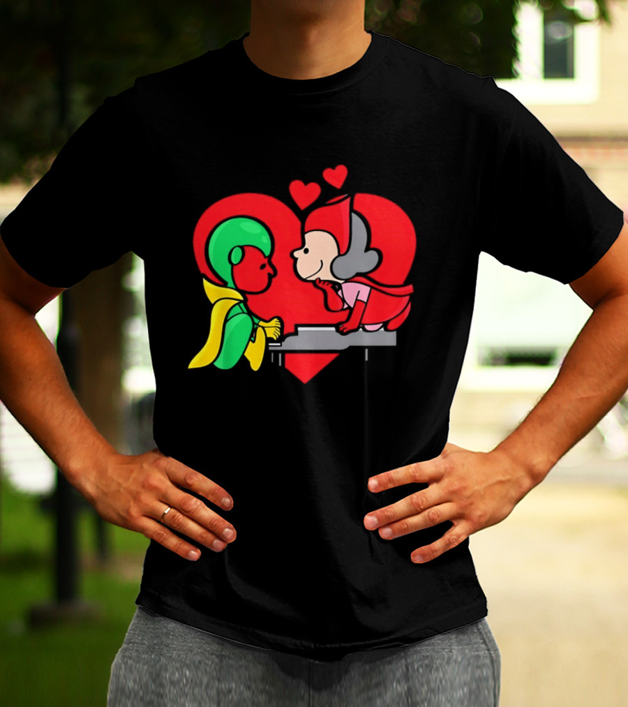 WandaVision Vision Scarlet Witch Piano Romantic T-Shirt