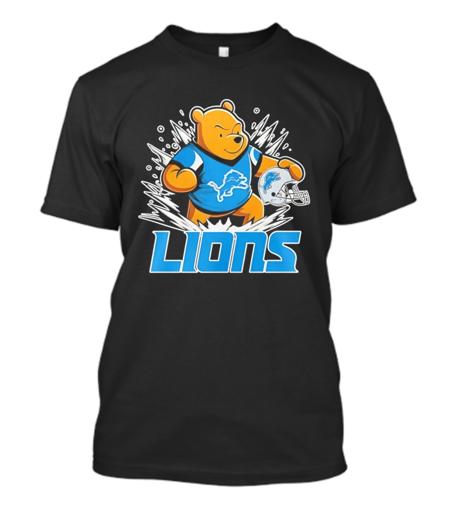Winnie Pooh Detroit Lions 2024 Helmet Lions Football Team Fan Merchandise T-Shirt