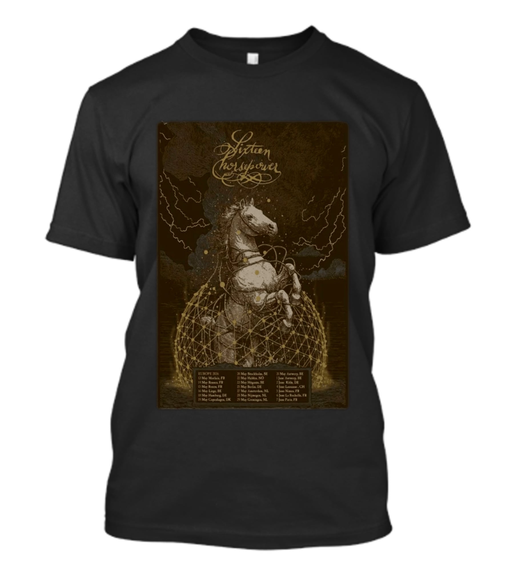 Sixteen Horsepower Euro Tour 2026 Concert Dates T-Shirt