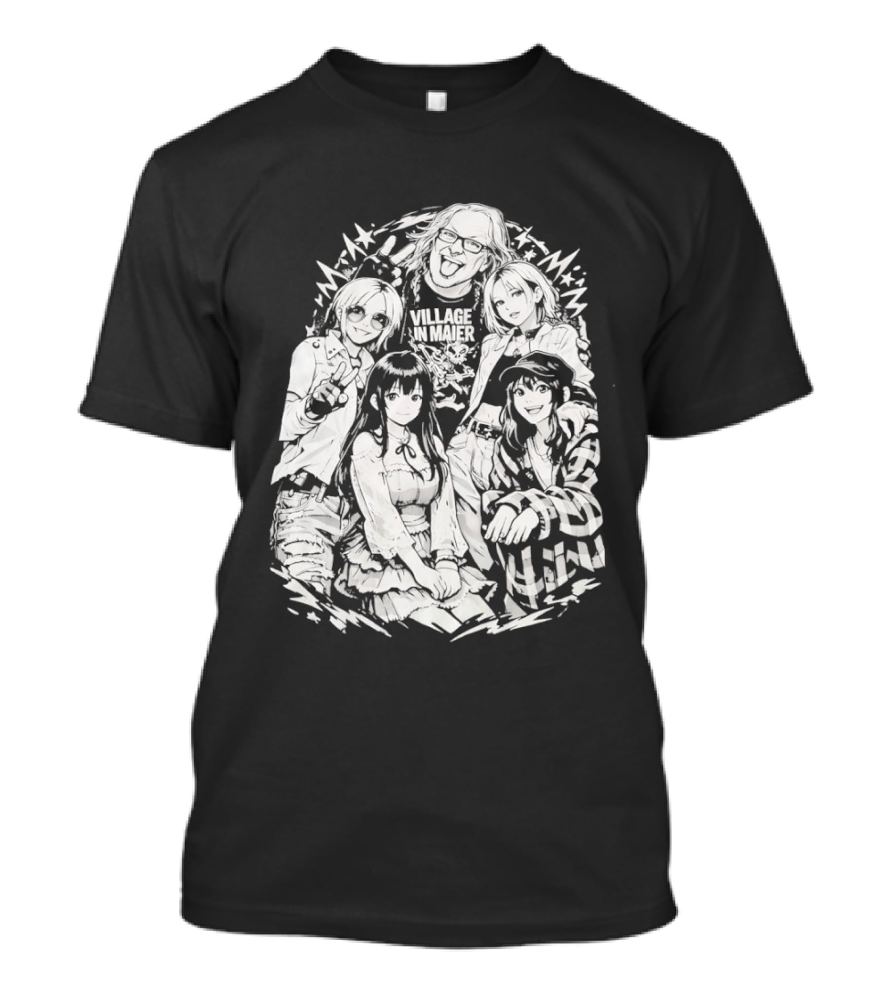 Andrew WK Village Maier Anime Characters T-Shirt