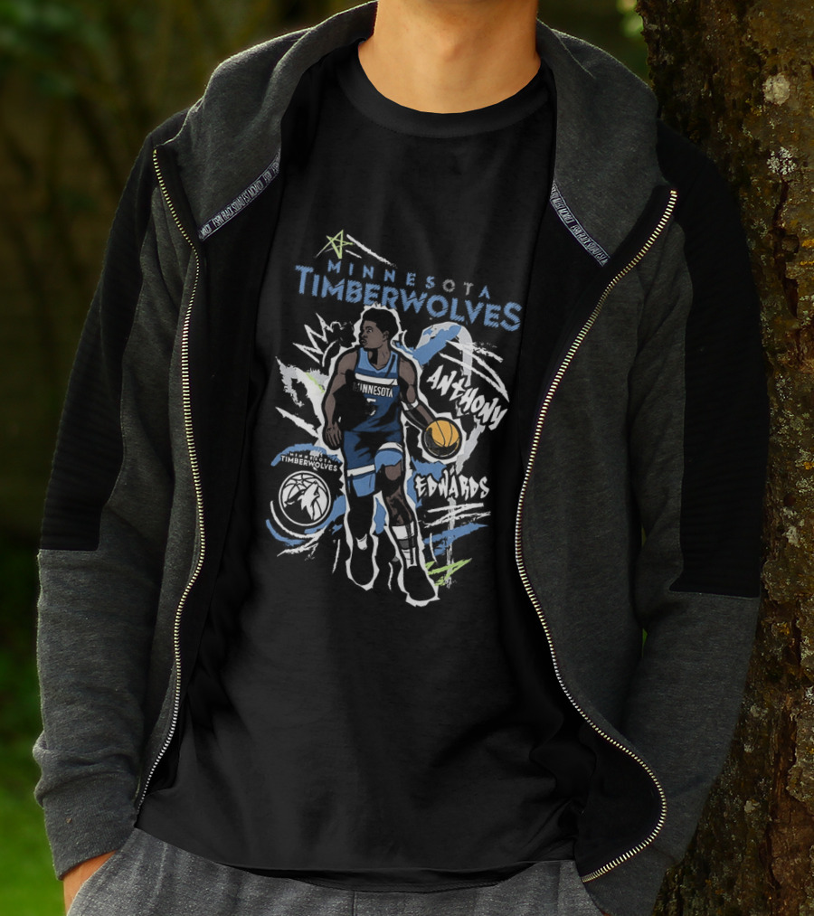 Anthony Edwards Minnesota Timberwolves NBA Chalked Up 5 Basketball Player Artwork 2026 T-Shirt