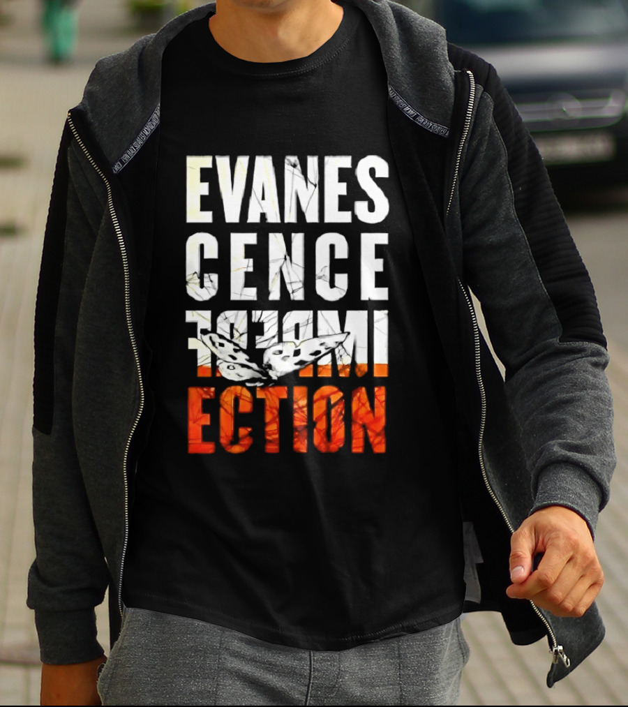 Evanescence Imperfection Butterfly White Text Orange Gradient T-Shirt