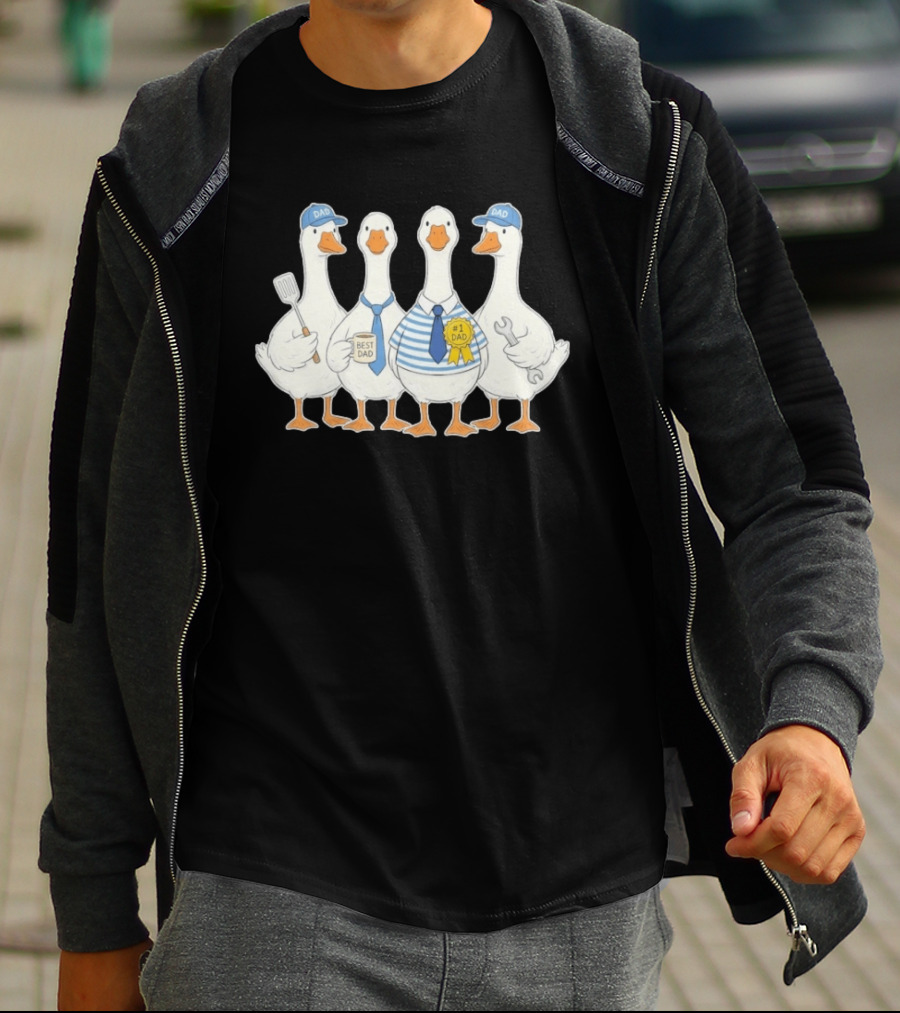 Father's Day Dad Geese Best Dad #1 Dad T-Shirt
