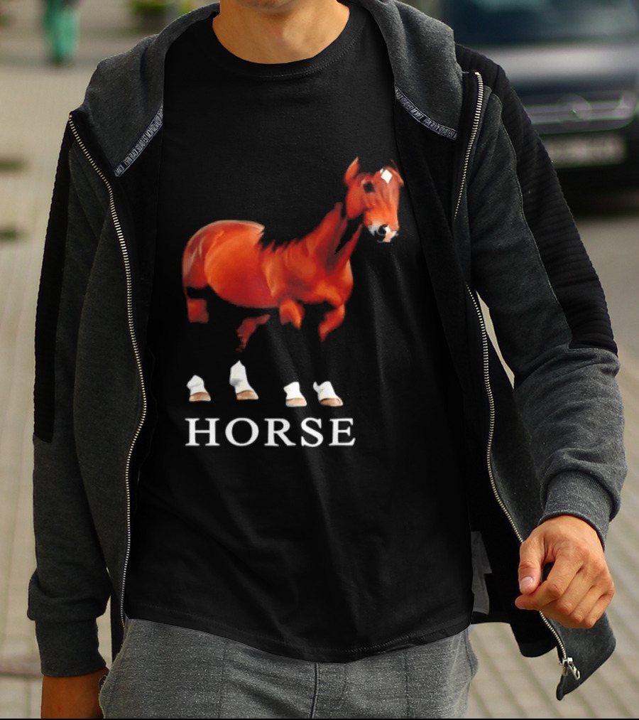 Horse Realistic Equestrian Art Style Hoof T-Shirt