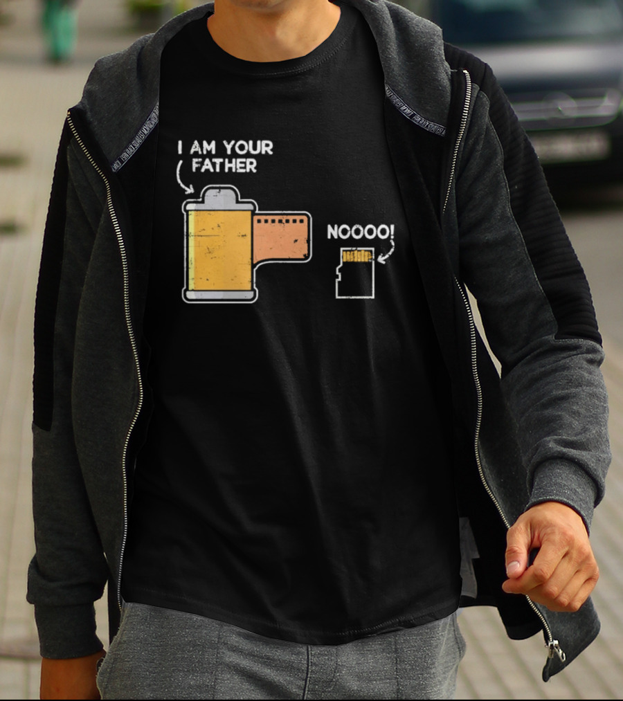 I Am Your Father Nooo Film Roll Memory Card Humor T-Shirt
