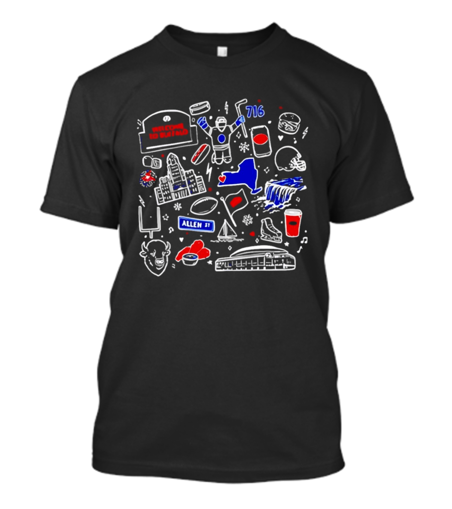 Buffalo New York City Pride 716 Montage With Allen Street And Niagara Celebration T-Shirt