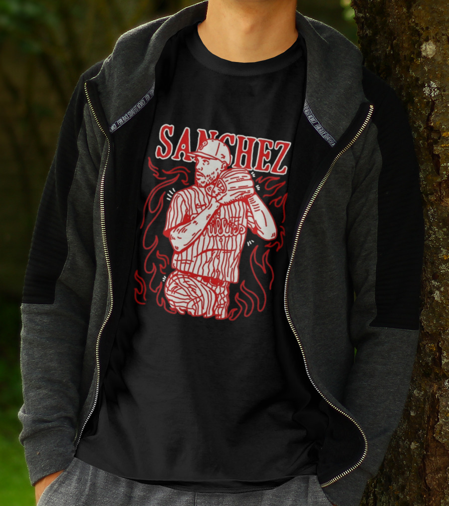 Cristopher Sanchez Philadelphia Phillies Flame Pitcher T-Shirt