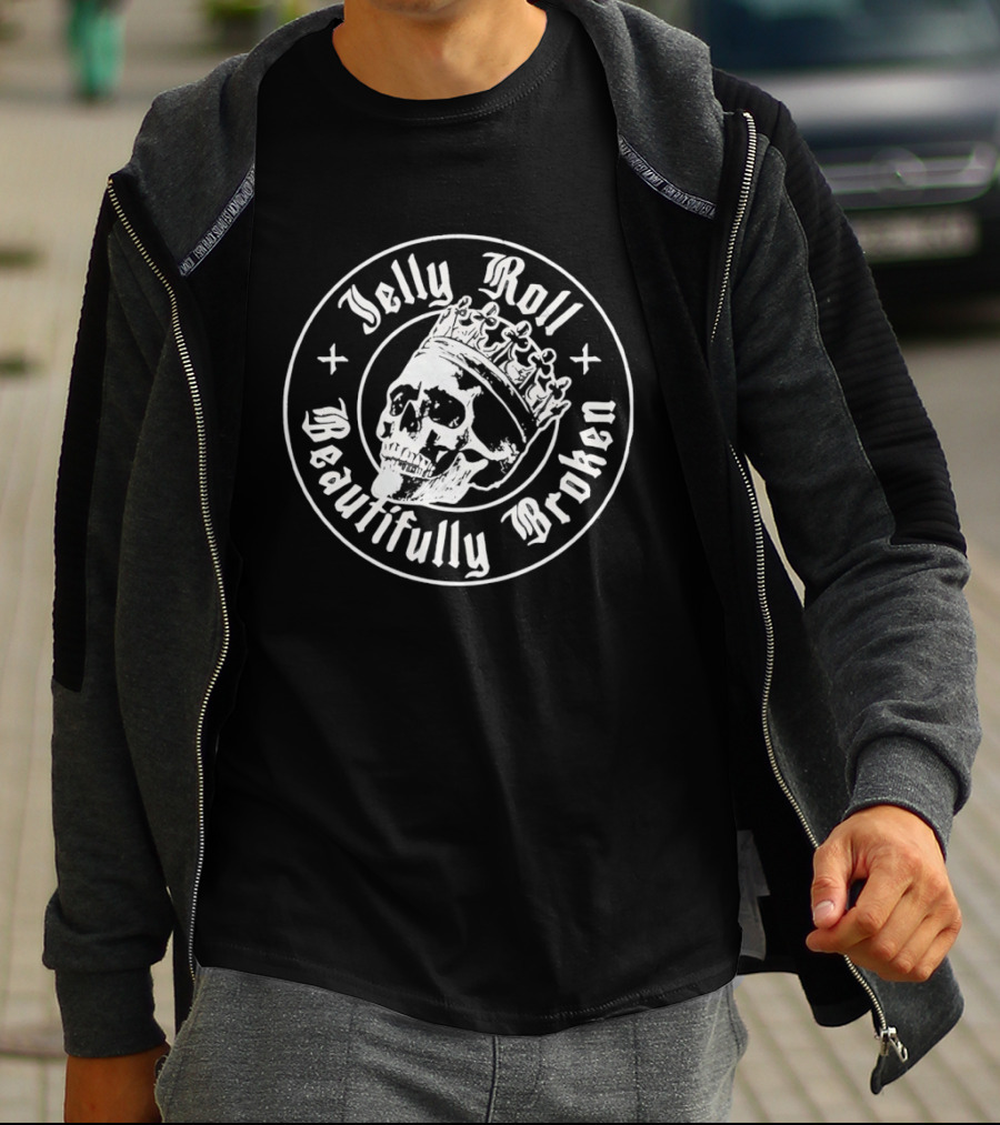 Jelly Roll Skull Crown Beautifully Broken T-Shirt