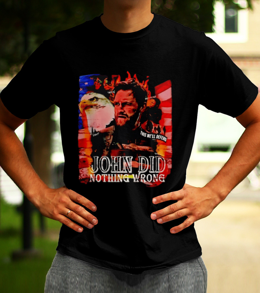 John Walker Marvel Falcon Winter Soldier This We'll Defend American Flag Eagle T-Shirt