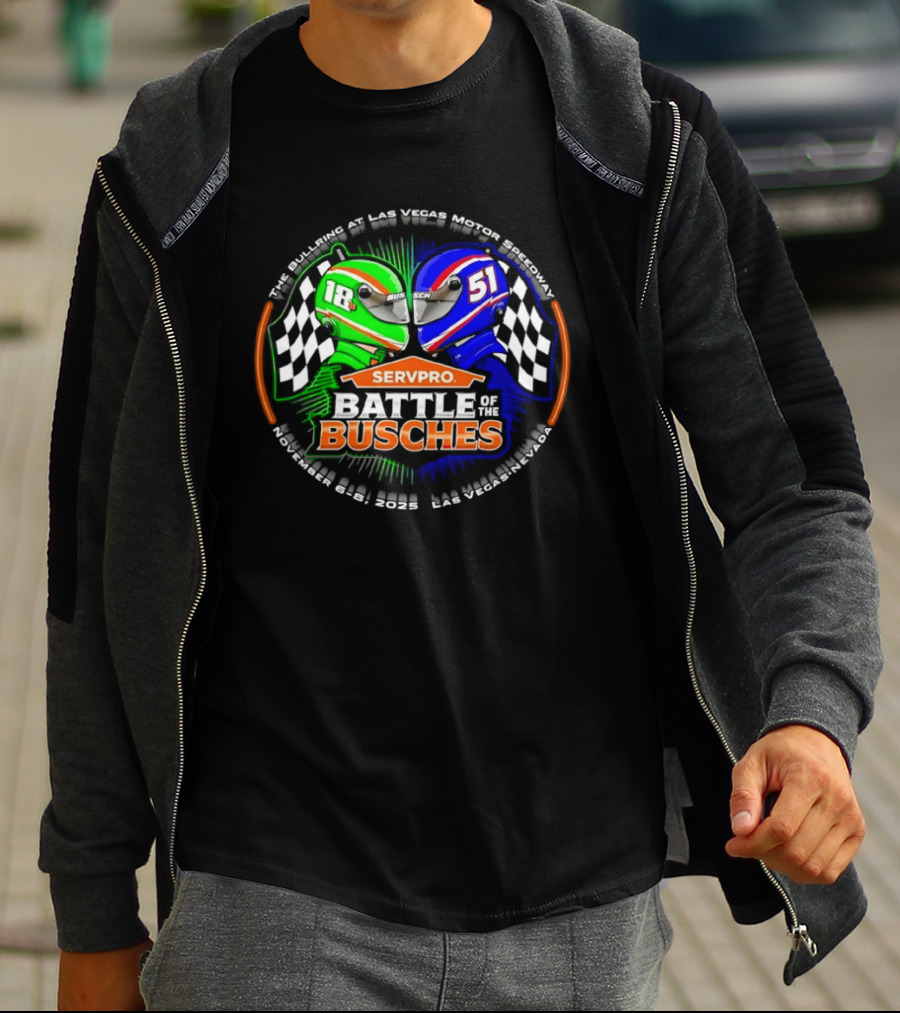SERVPRO Battle Of The Busches NASCAR Kyle Busch Kurt Busch 18 51 Las Vegas Motor Speedway T-Shirt