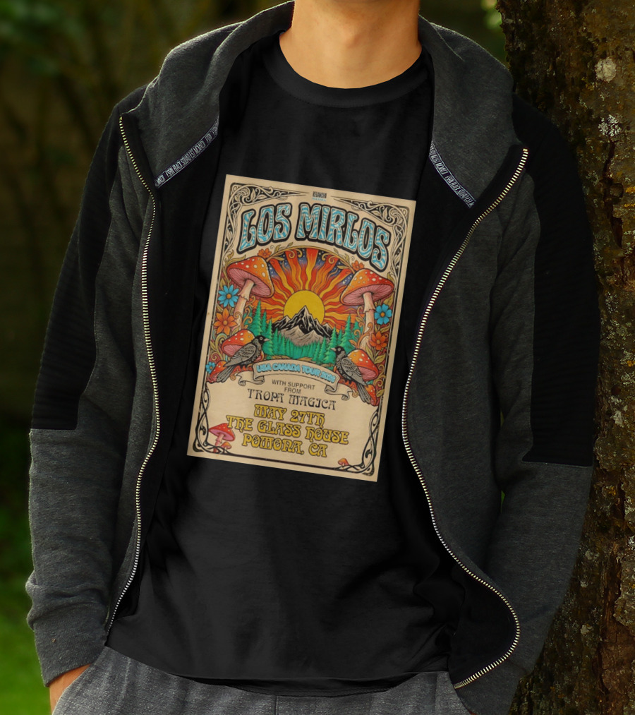 Los Mirlos USA Canada Tour 2026 May 27th The Glass House Pomona CA Tropa Magica T-Shirt