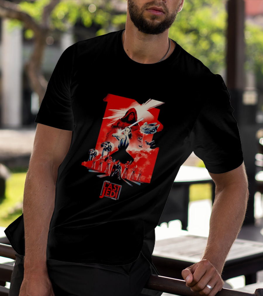 Luke Skywalker Rey Kylo Ren Millennium Falcon X Wing The Last Jedi T-Shirt
