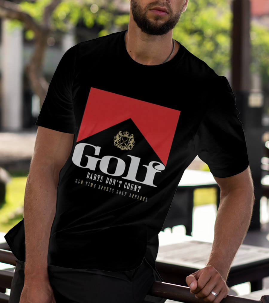Golf Darts Don't Count Old Time Sports Apparel Crest T-Shirt