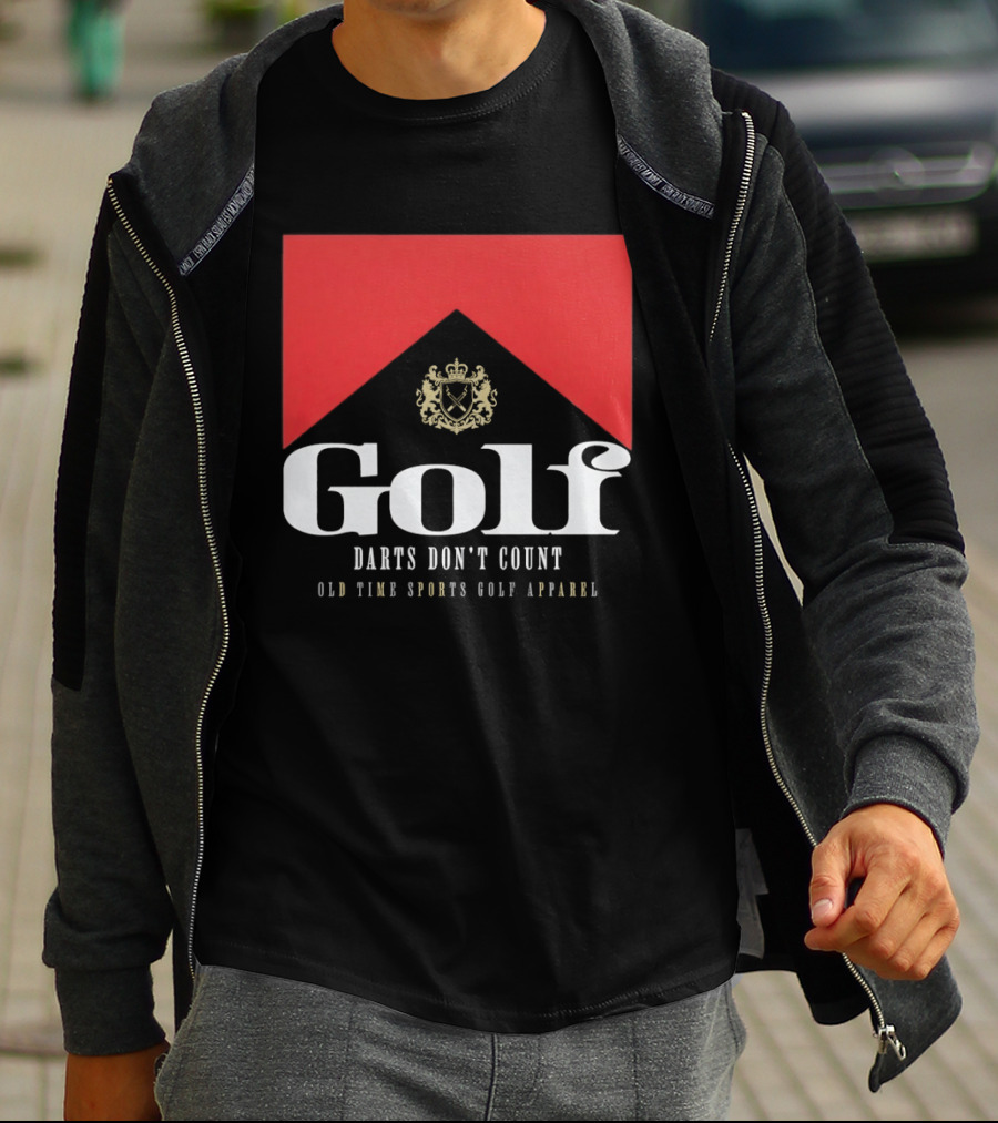 Golf Darts Don't Count Old Time Sports Apparel Crest T-Shirt