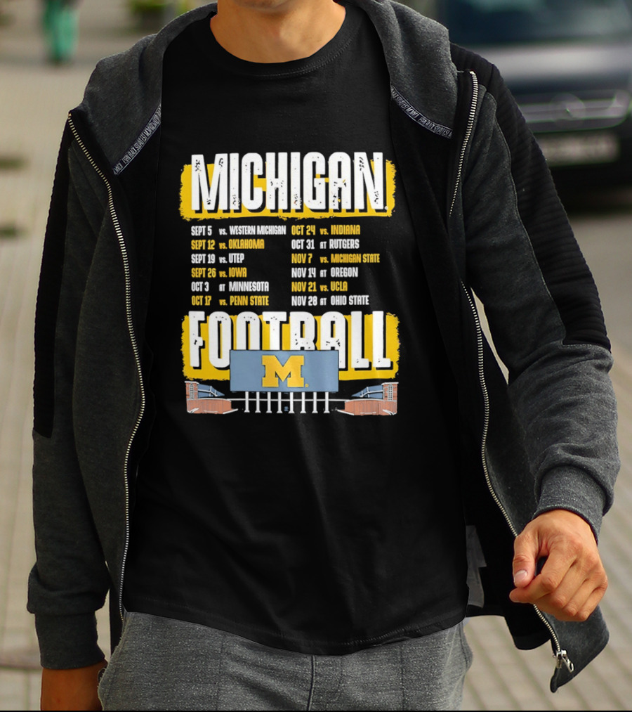 Michigan Football 2023 Schedule Washington UNLV Rutgers Nebraska Indiana Ohio State T-Shirt