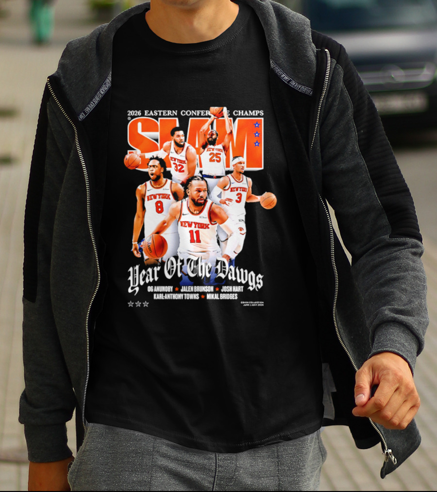 2026 Eastern Conference Champs New York Knicks Slam Year Of The Dawgs Brunson Robinson Barrett Randle Hart T-Shirt
