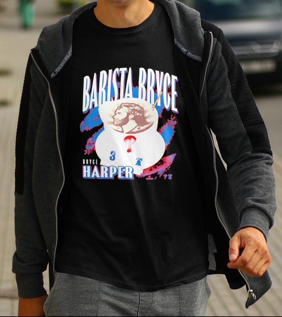 Bryce Harper Barista Philadelphia Phillies Player 3 T-Shirt