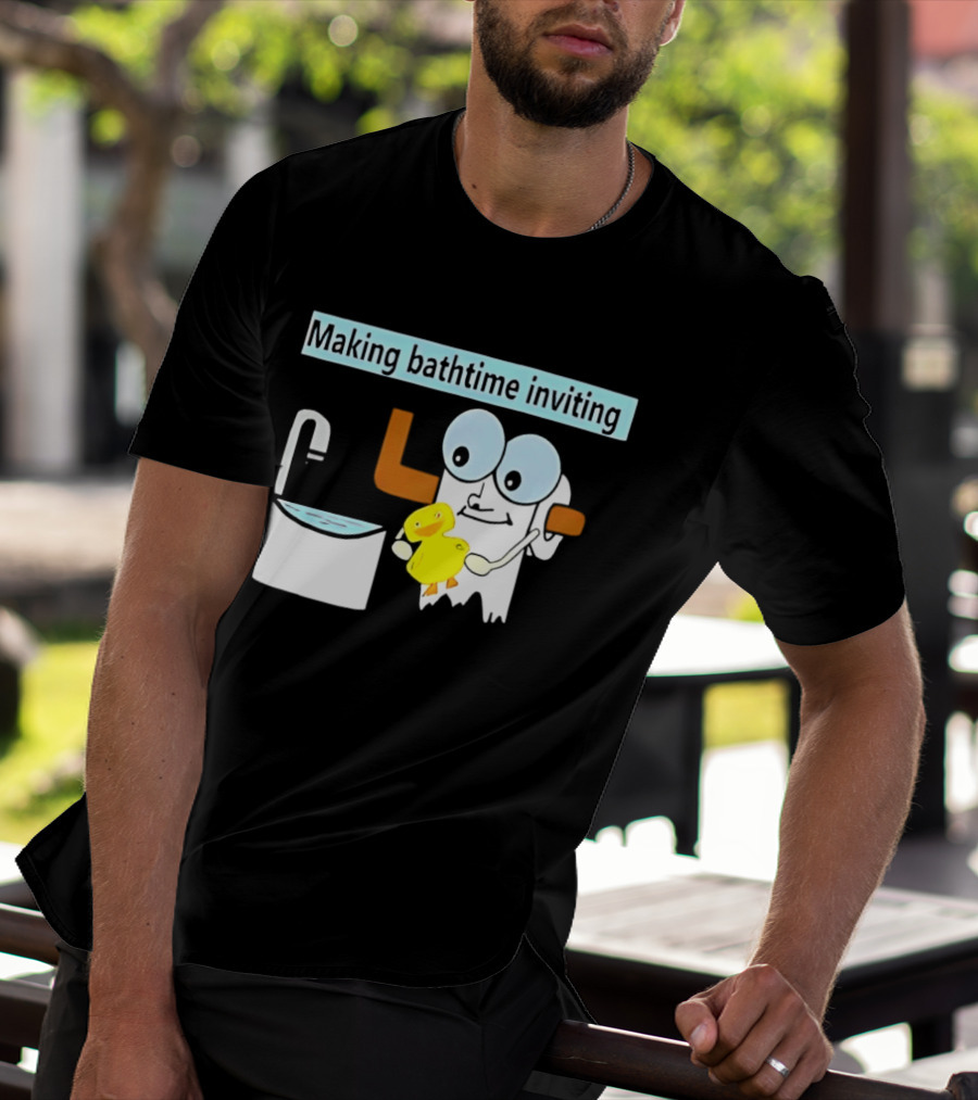 Making Bathtime Inviting No Face Spirited Away Rubber Duck Bathhouse T-Shirt