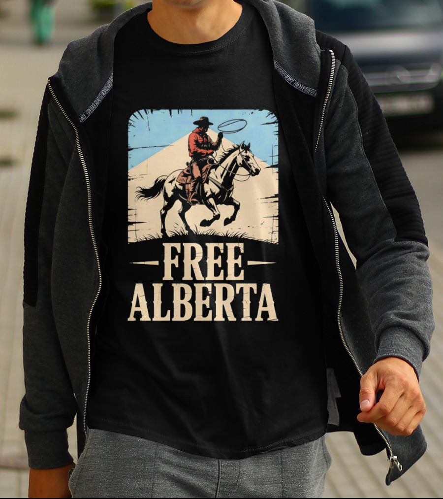 Prairie Man Lasso Figure Free Alberta T-Shirt