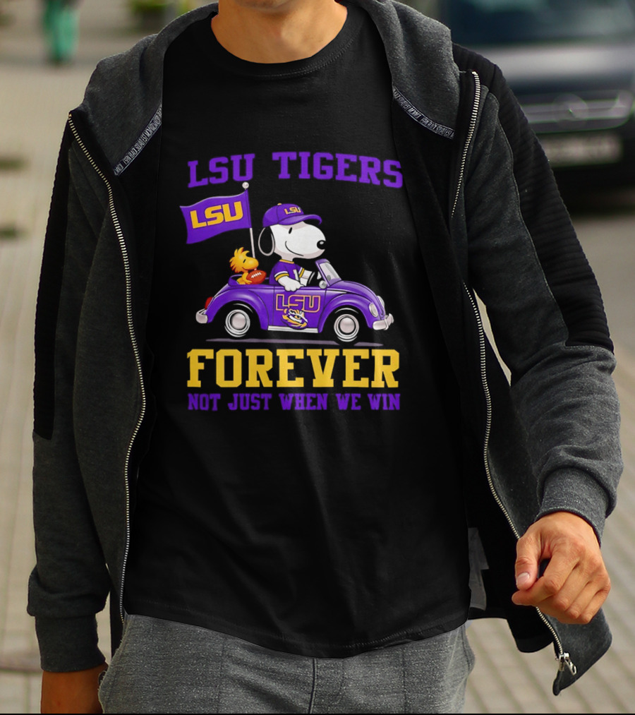 LSU Tigers Snoopy Woodstock LSU Forever Not Just When We Win T-Shirt