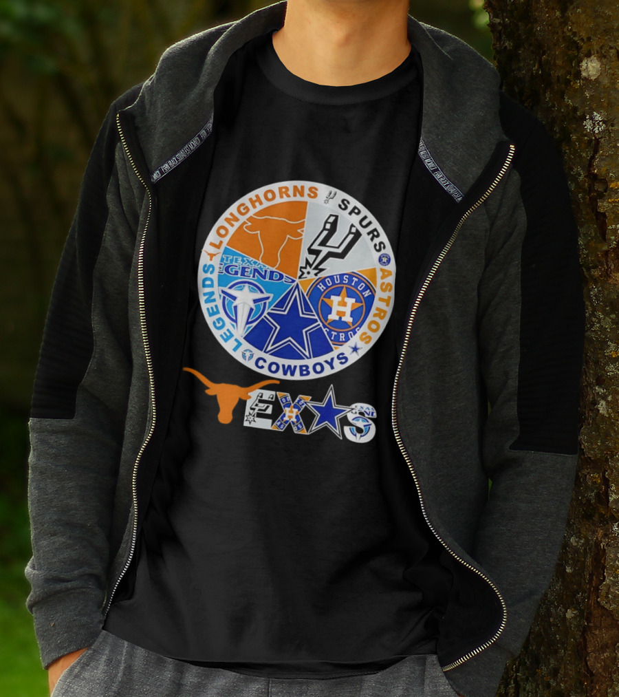 Texas Longhorns Spurs Astros Cowboys Legends Pride T-Shirt