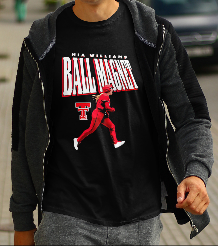 Mia Williams Ball Magnet Texas Tech Logo Running Player T-Shirt