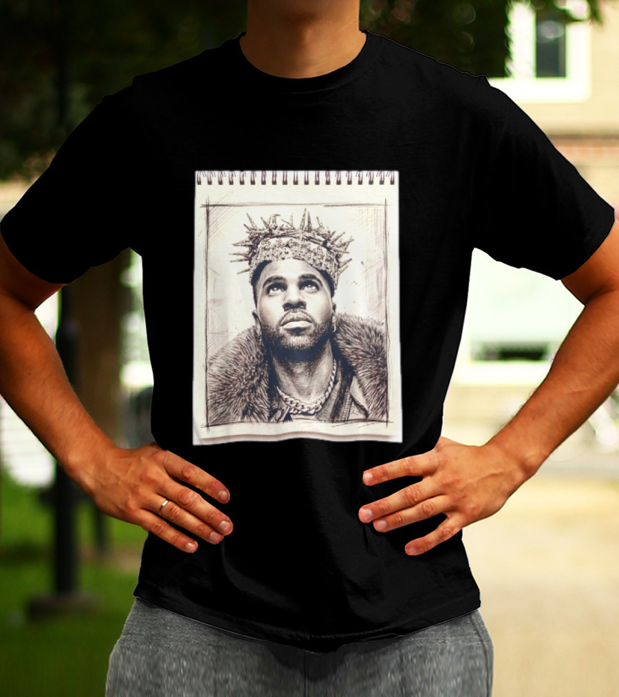 The Big Jason Derulo Sketchbook Crown Fur Chain T-Shirt