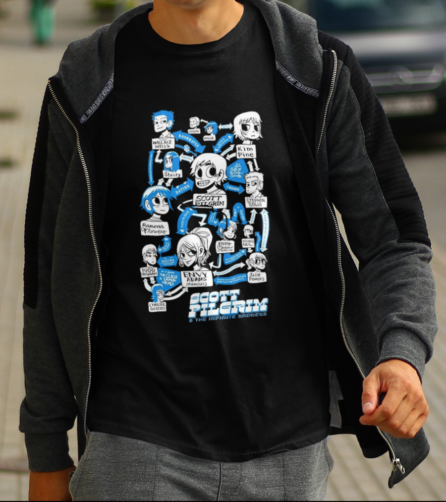 Scott Pilgrim Roommates Dating Sex Bob Omb Clash Demon Head T-Shirt