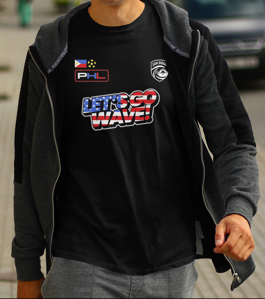 USA Let's Go Wave San Diego Wave FC PHL 2026 T-Shirt