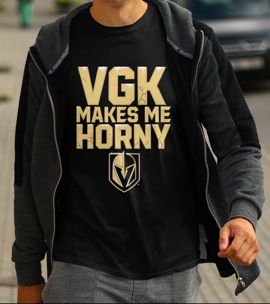 VGK Makes Me Horny Vegas Golden Knights Adult Humor Ice Hockey T-Shirt