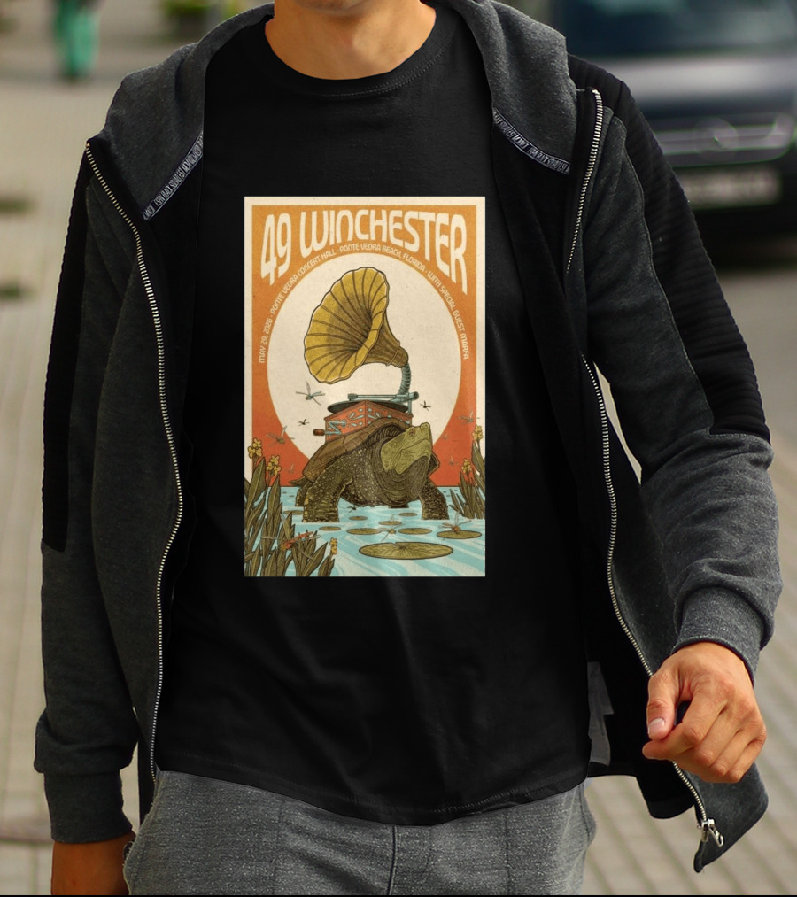 49 Winchester May 29 2026 Ponte Vedra Concert Hall Florida Vintage Phonograph Tortoise T-Shirt
