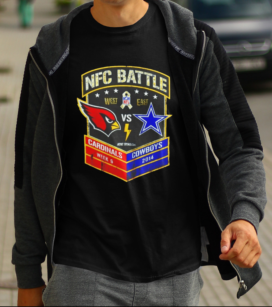NFC Battle Cardinals Vs Cowboys 2014 Week 9 West East AT&T Stadium T-Shirt