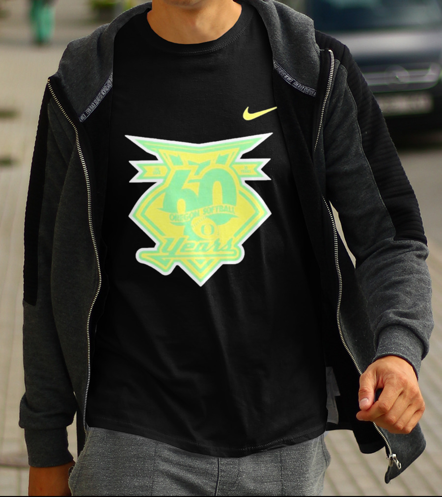 Oregon Softball 60 Years Anniversary Club Nike T-Shirt