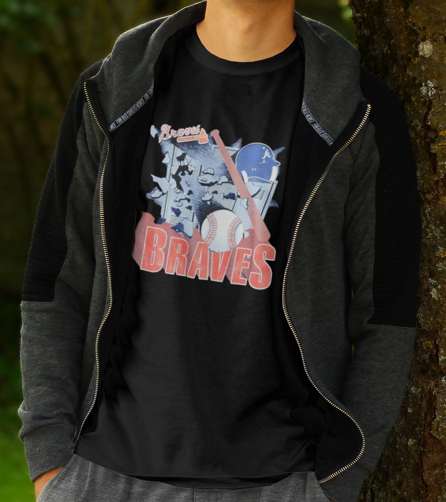 Braves Atlanta MLB 1994 Baseball Bat And Helmet T-Shirt
