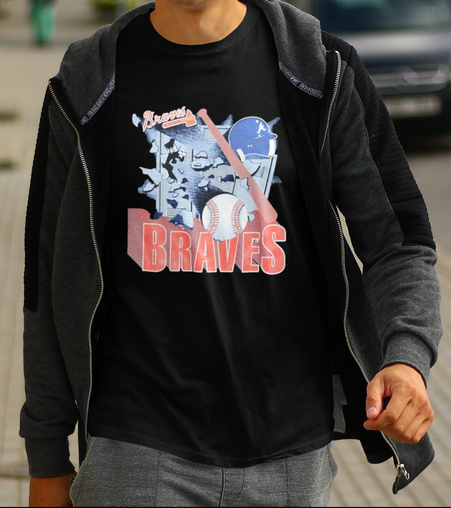 Braves Atlanta MLB 1994 Baseball Bat And Helmet T-Shirt