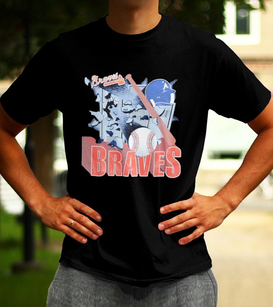 Braves Atlanta MLB 1994 Baseball Bat And Helmet T-Shirt