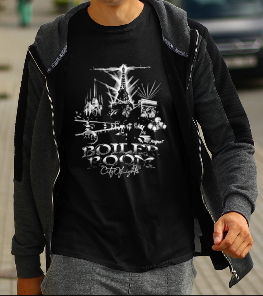 Boiler Room Paris City Of Lights Merci Pour Le Music Eiffel Tower Piano Notes Skyline T-Shirt