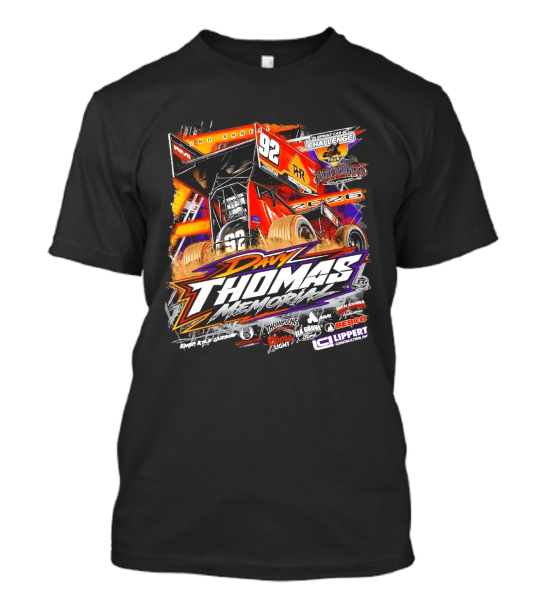 2nd Annual Davy Thomas Memorial 92 Sprint Car Placerville Speedway Challenge Tour 2020 T-Shirt