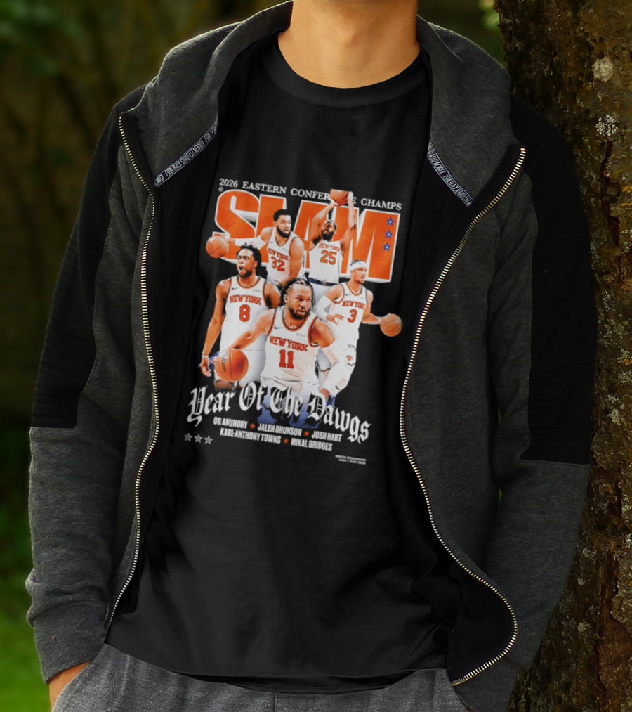2023 Eastern Conference Champs New York Knicks SLAM Year Of The Dawgs Jalen Brunson Josh Hart Karl Anthony Towns T-Shirt