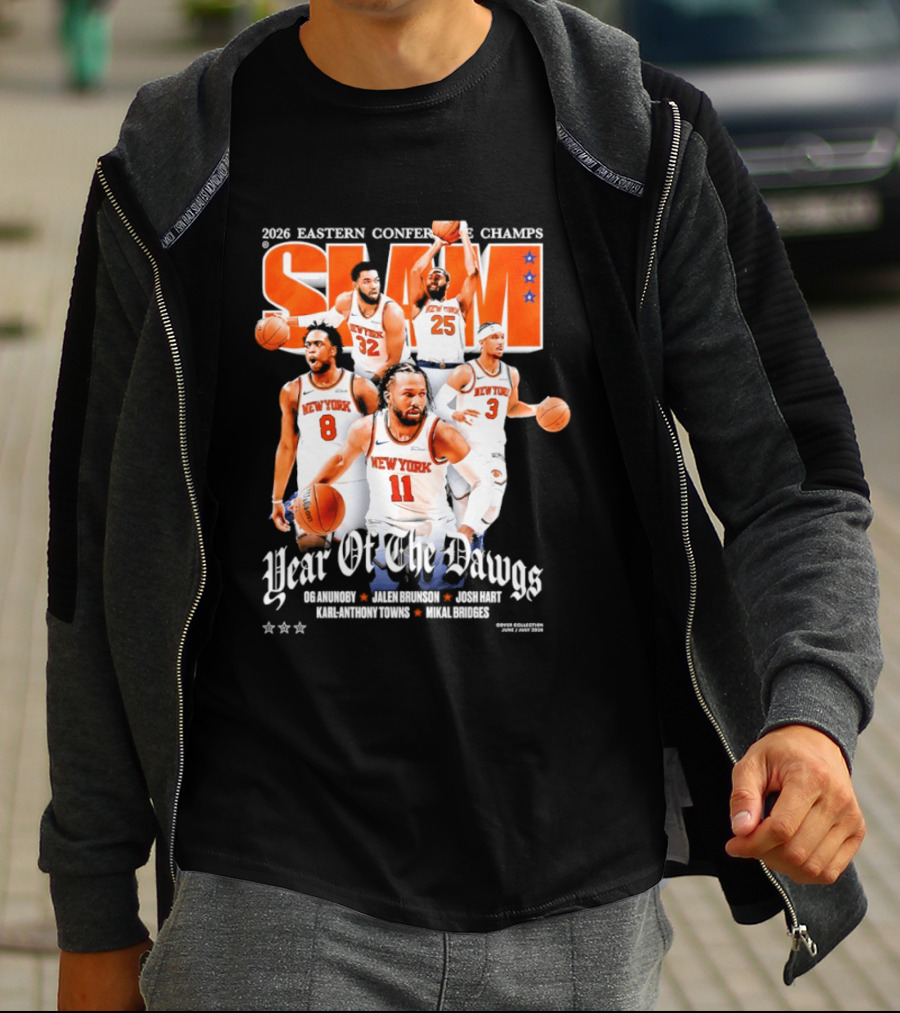 2023 Eastern Conference Champs New York Knicks SLAM Year Of The Dawgs Jalen Brunson Josh Hart Karl Anthony Towns T-Shirt