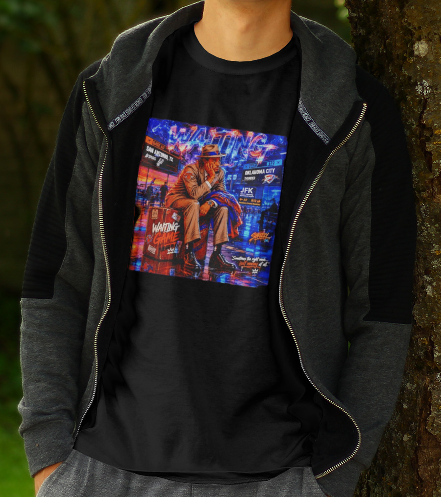 Waiting Game JFK Decisions San Antonio OKC Spurs Thunder T-Shirt