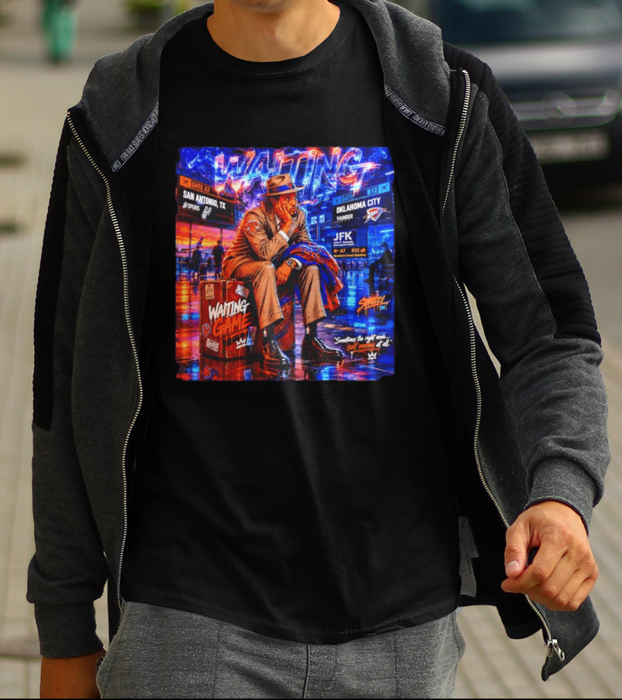 Waiting Game JFK Decisions San Antonio OKC Spurs Thunder T-Shirt